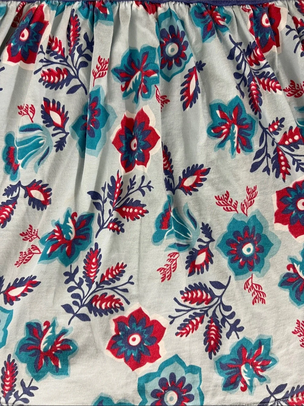 Tea Collection size 5 pale blue Floral tank Dress w/ purple-blue waistband